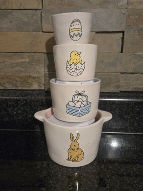 Rae Dunn Pastel Easter Measuring Cups - Bunny, Chick & Basket